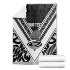 New Zealand Silver Fern Rugby Custom Blanket Go Wheel Kiwi Maori Pattern