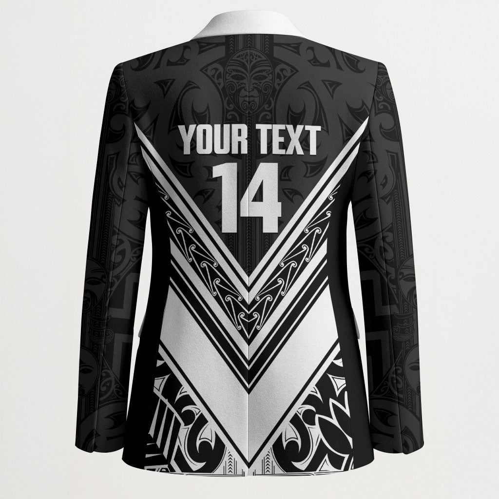 New Zealand Silver Fern Rugby Custom Blazer Go Wheel Kiwi Maori Pattern