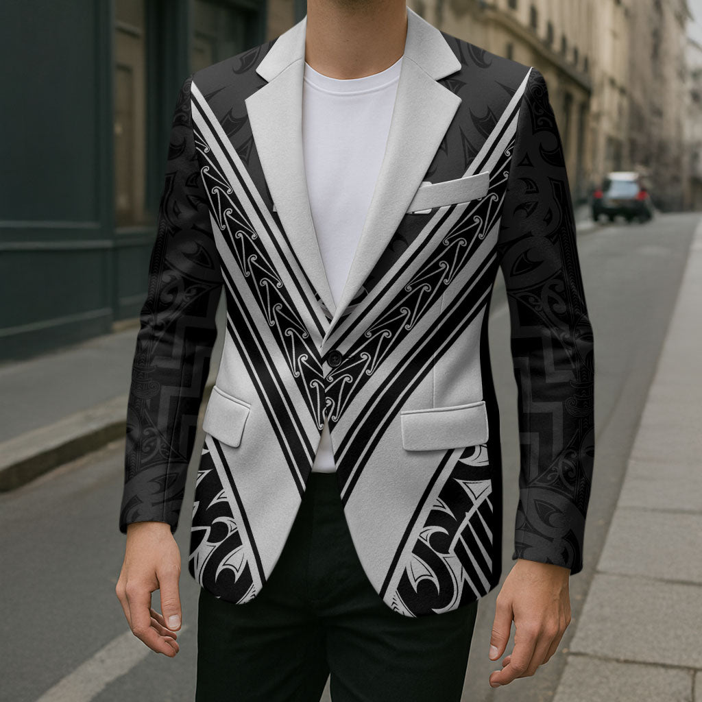 New Zealand Silver Fern Rugby Custom Blazer Go Wheel Kiwi Maori Pattern