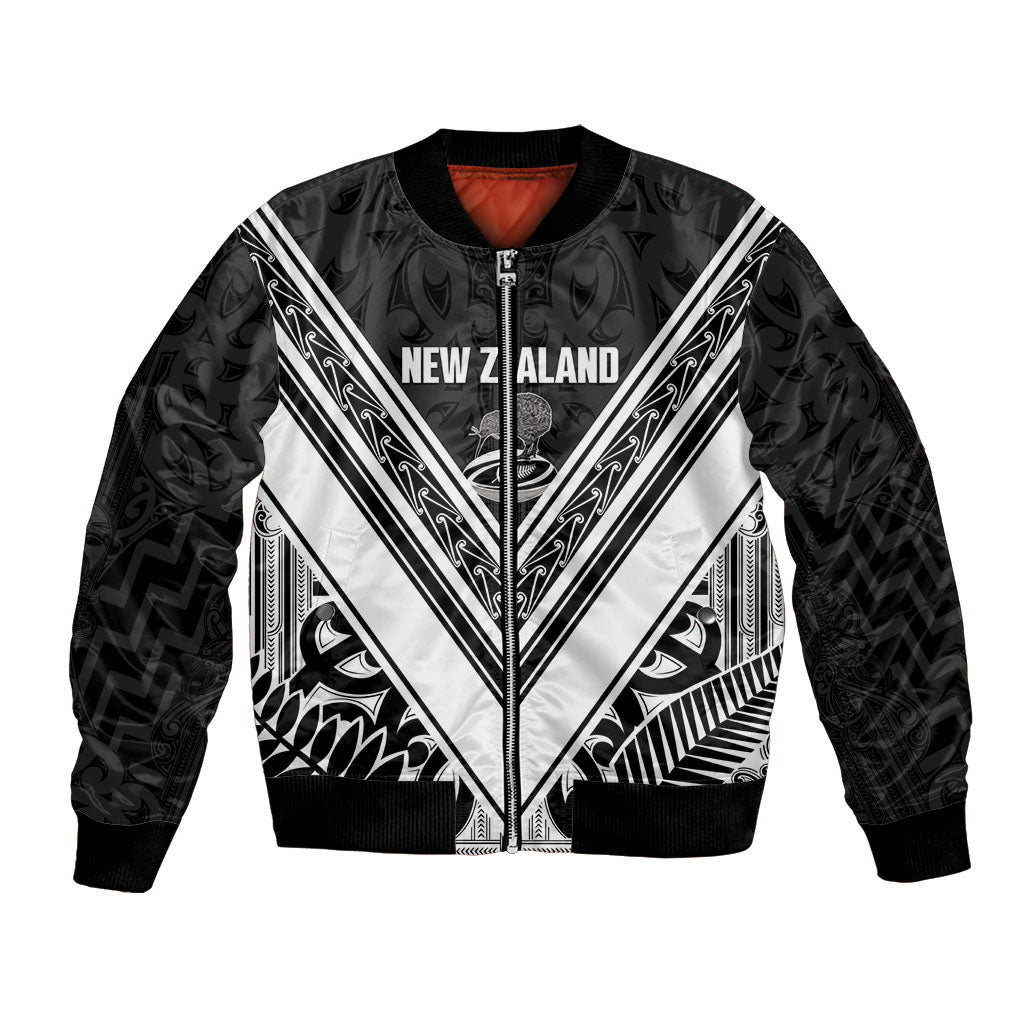 New Zealand Silver Fern Rugby Custom Bomber Jacket Go Wheel Kiwi Maori Pattern