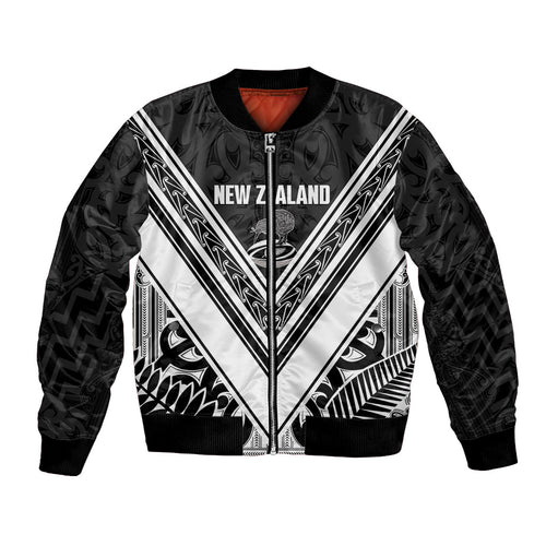 New Zealand Silver Fern Rugby Custom Bomber Jacket Go Wheel Kiwi Maori Pattern