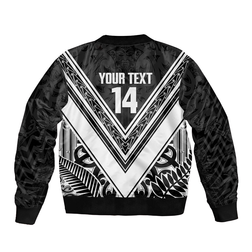 New Zealand Silver Fern Rugby Custom Bomber Jacket Go Wheel Kiwi Maori Pattern