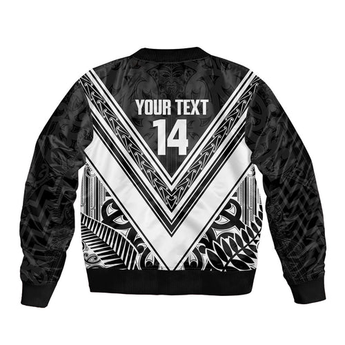 New Zealand Silver Fern Rugby Custom Bomber Jacket Go Wheel Kiwi Maori Pattern
