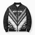 New Zealand Silver Fern Rugby Custom Bomber Puffer Jacket Go Wheel Kiwi Maori Pattern