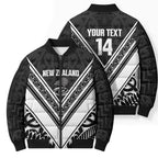 New Zealand Silver Fern Rugby Custom Bomber Puffer Jacket Go Wheel Kiwi Maori Pattern