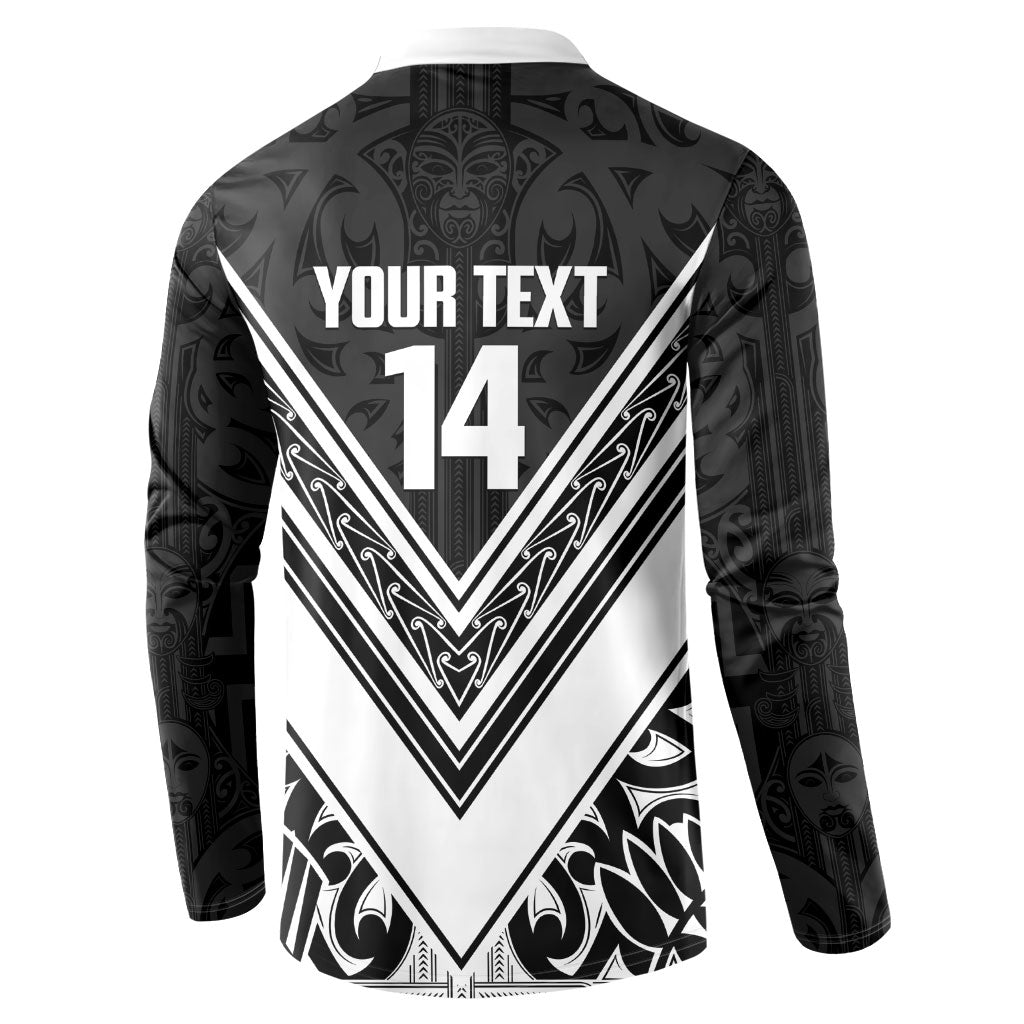 New Zealand Silver Fern Rugby Custom Button Sweatshirt Go Wheel Kiwi Maori Pattern