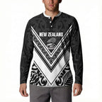 New Zealand Silver Fern Rugby Custom Button Sweatshirt Go Wheel Kiwi Maori Pattern