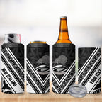 New Zealand Silver Fern Rugby Custom 4 in 1 Can Cooler Tumbler Go Wheel Kiwi Maori Pattern