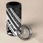 New Zealand Silver Fern Rugby Custom 4 in 1 Can Cooler Tumbler Go Wheel Kiwi Maori Pattern