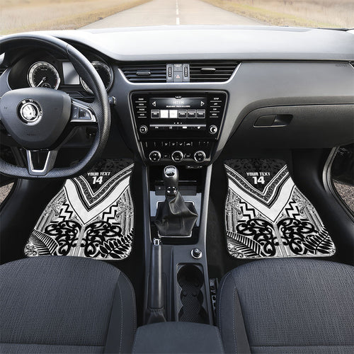 New Zealand Silver Fern Rugby Custom Car Mats Go Wheel Kiwi Maori Pattern