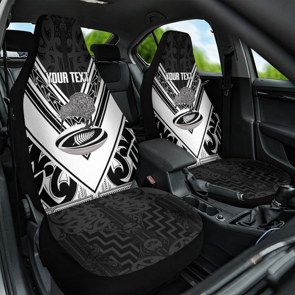 New Zealand Silver Fern Rugby Custom Car Seat Cover Go Wheel Kiwi Maori Pattern