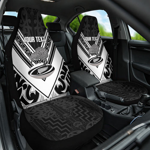 New Zealand Silver Fern Rugby Custom Car Seat Cover Go Wheel Kiwi Maori Pattern