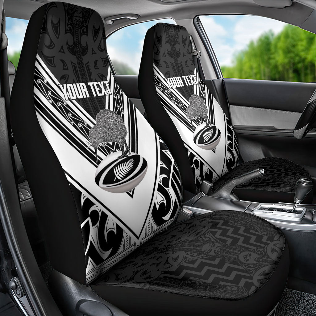 New Zealand Silver Fern Rugby Custom Car Seat Cover Go Wheel Kiwi Maori Pattern