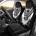 New Zealand Silver Fern Rugby Custom Car Seat Cover Go Wheel Kiwi Maori Pattern
