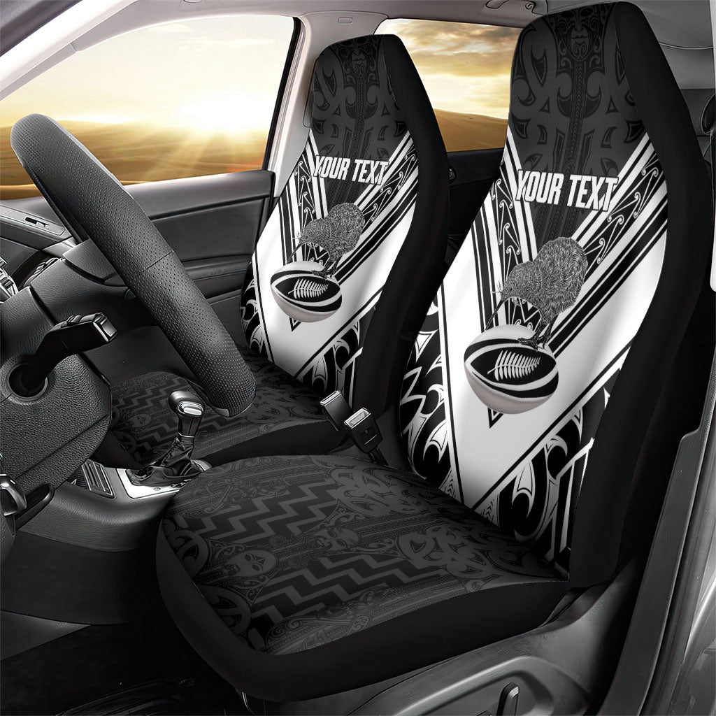 New Zealand Silver Fern Rugby Custom Car Seat Cover Go Wheel Kiwi Maori Pattern