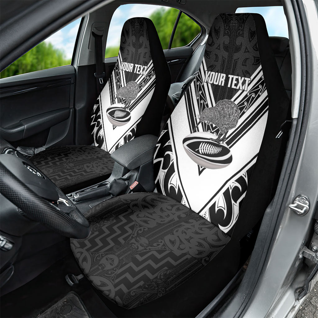 New Zealand Silver Fern Rugby Custom Car Seat Cover Go Wheel Kiwi Maori Pattern