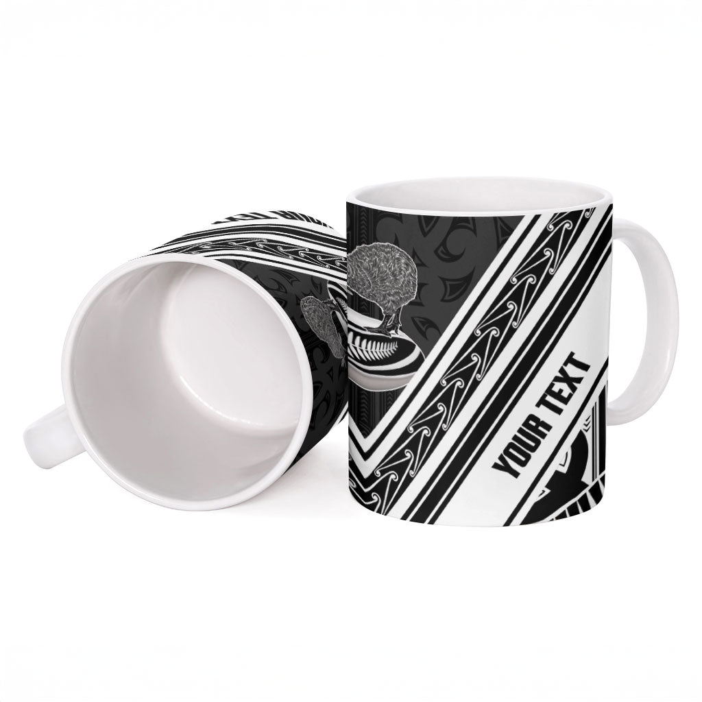 New Zealand Silver Fern Rugby Custom Ceramic Mug Go Wheel Kiwi Maori Pattern