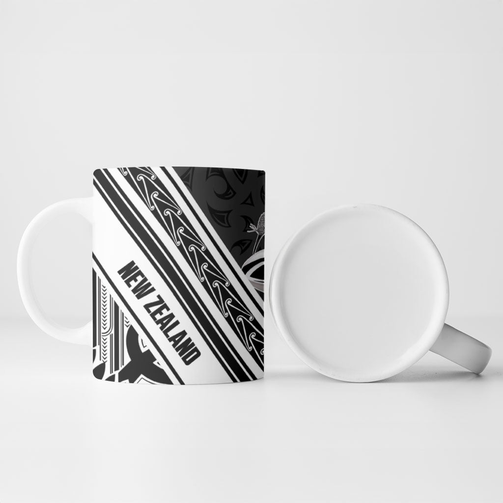 New Zealand Silver Fern Rugby Custom Ceramic Mug Go Wheel Kiwi Maori Pattern