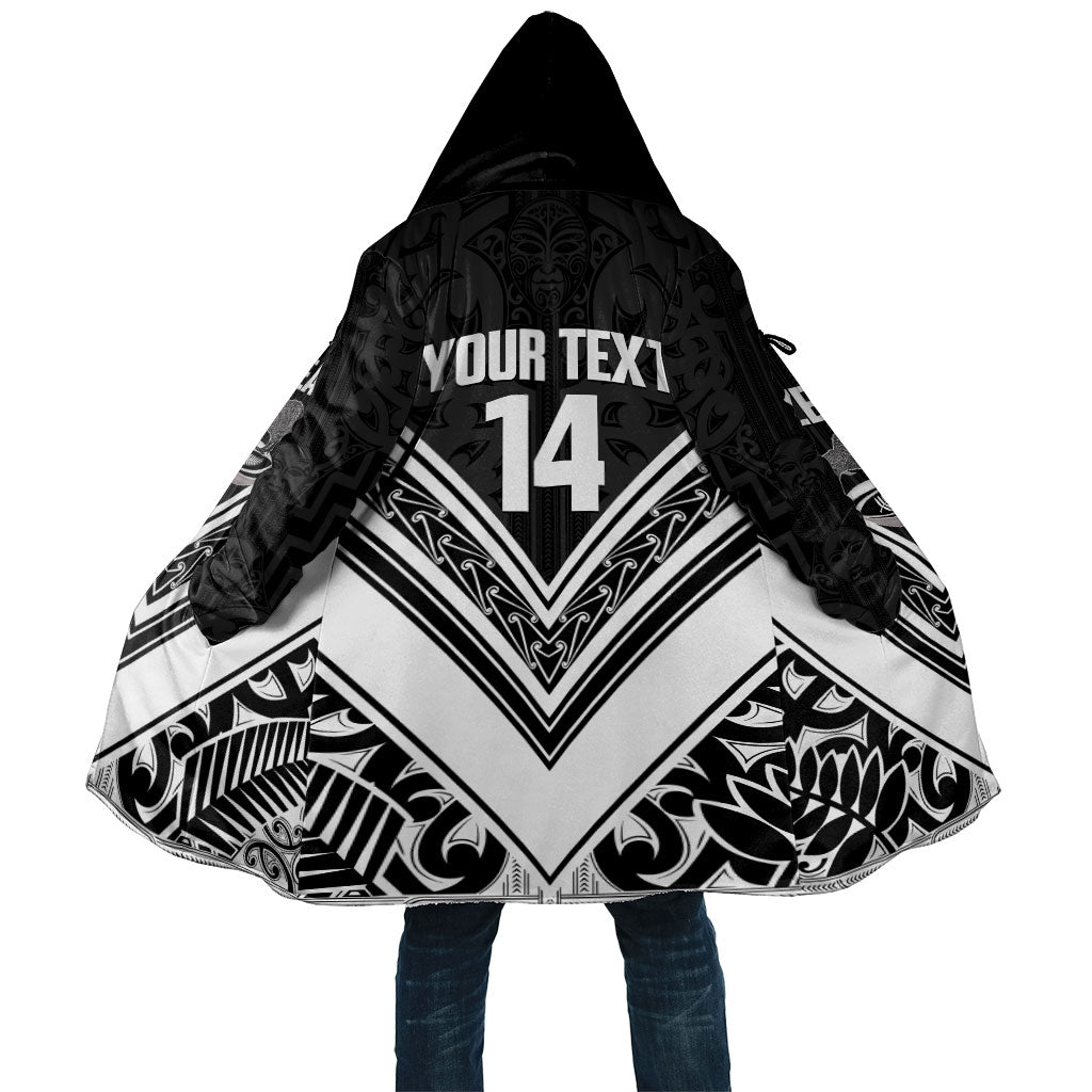 New Zealand Silver Fern Rugby Custom Cloak Go Wheel Kiwi Maori Pattern
