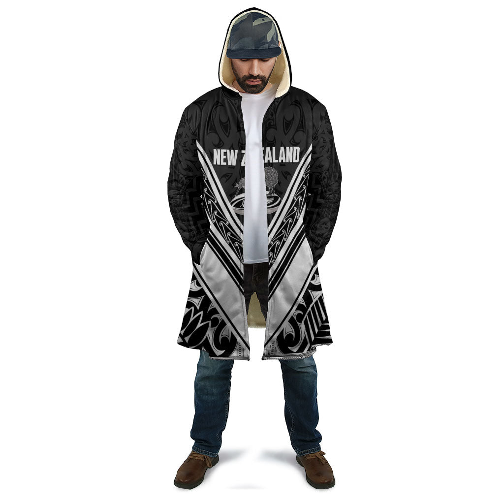 New Zealand Silver Fern Rugby Custom Cloak Go Wheel Kiwi Maori Pattern
