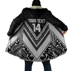 New Zealand Silver Fern Rugby Custom Cloak Go Wheel Kiwi Maori Pattern