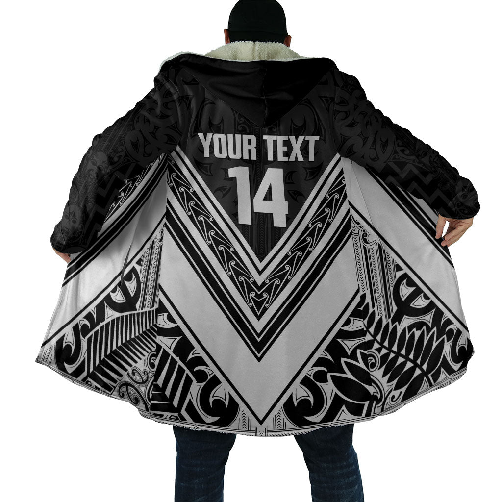 New Zealand Silver Fern Rugby Custom Cloak Go Wheel Kiwi Maori Pattern