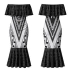 New Zealand Silver Fern Rugby Custom Couples Matching Mermaid Dress and Hawaiian Shirt Go Wheel Kiwi Maori Pattern