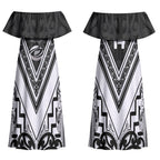 New Zealand Silver Fern Rugby Custom Couples Matching Off Shoulder Maxi Dress and Hawaiian Shirt Go Wheel Kiwi Maori Pattern