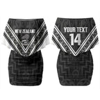 New Zealand Silver Fern Rugby Custom Couples Matching Off Shoulder Short Dress and Long Sleeve Button Shirt Go Wheel Kiwi Maori Pattern