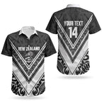 New Zealand Silver Fern Rugby Custom Couples Matching Short Sleeve Bodycon Dress and Hawaiian Shirt Go Wheel Kiwi Maori Pattern