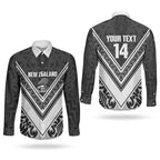 New Zealand Silver Fern Rugby Custom Couples Matching Short Sleeve Bodycon Dress and Long Sleeve Button Shirt Go Wheel Kiwi Maori Pattern