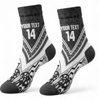 New Zealand Silver Fern Rugby Custom Crew Socks Go Wheel Kiwi Maori Pattern