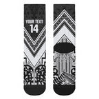 New Zealand Silver Fern Rugby Custom Crew Socks Go Wheel Kiwi Maori Pattern