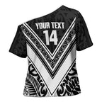 New Zealand Silver Fern Rugby Custom Cross Shoulder Shirt Go Wheel Kiwi Maori Pattern