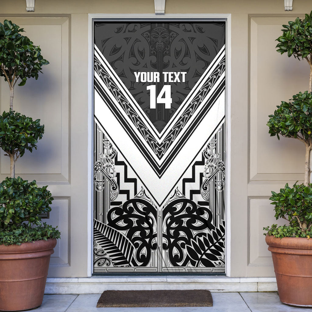 New Zealand Silver Fern Rugby Custom Door Cover Go Wheel Kiwi Maori Pattern