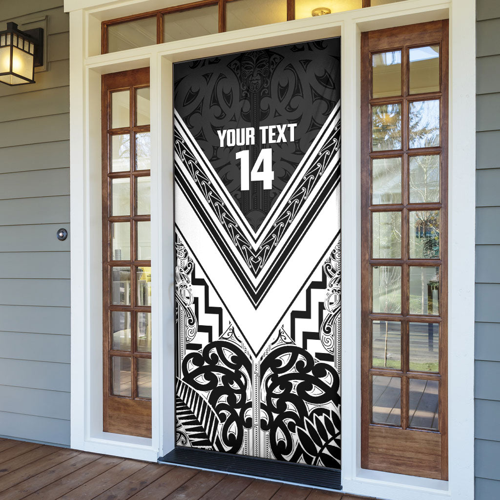 New Zealand Silver Fern Rugby Custom Door Cover Go Wheel Kiwi Maori Pattern