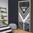 New Zealand Silver Fern Rugby Custom Door Cover Go Wheel Kiwi Maori Pattern
