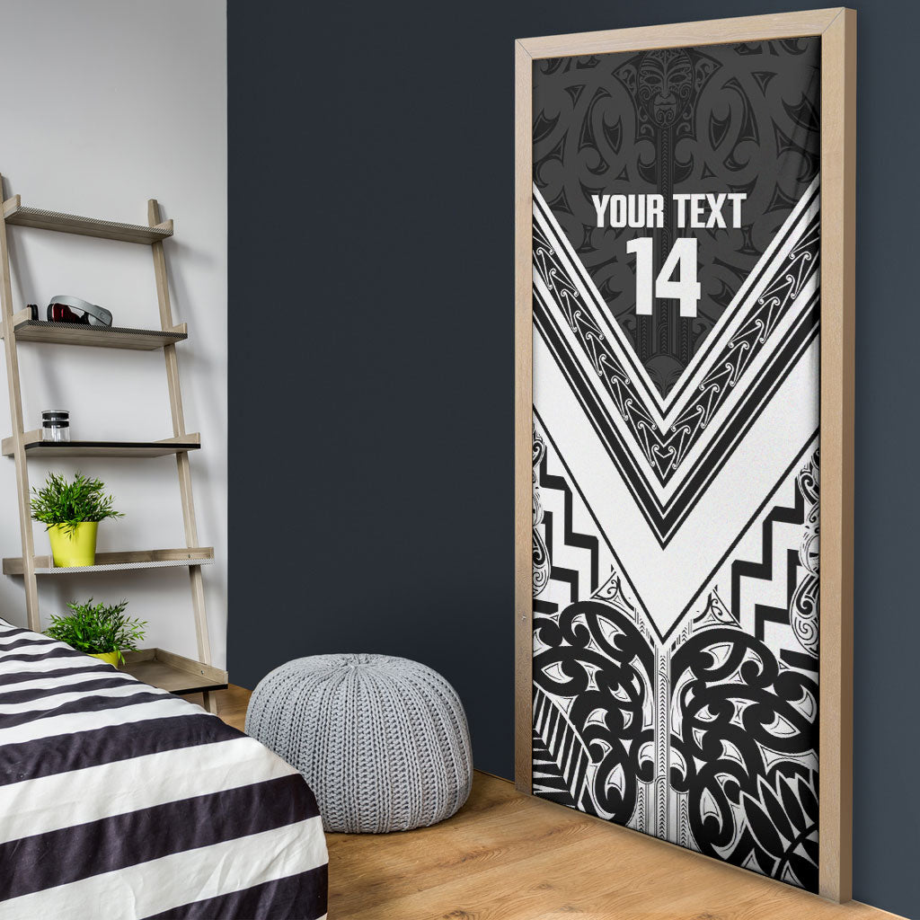 New Zealand Silver Fern Rugby Custom Door Cover Go Wheel Kiwi Maori Pattern