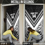 New Zealand Silver Fern Rugby Custom Door Cover Go Wheel Kiwi Maori Pattern