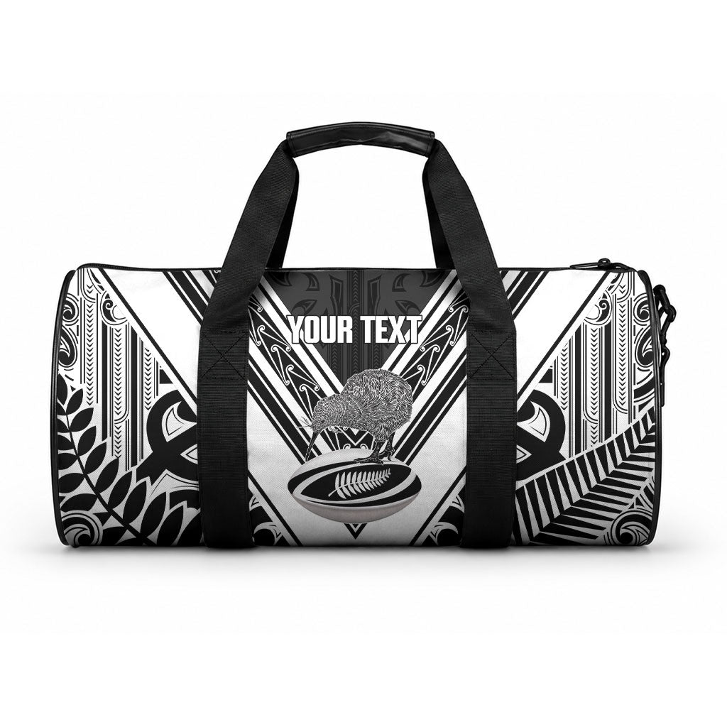 New Zealand Silver Fern Rugby Custom Duffle Bag Go Wheel Kiwi Maori Pattern