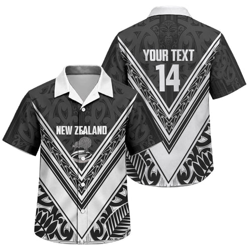 New Zealand Silver Fern Rugby Custom Family Matching Long Sleeve Bodycon Dress and Hawaiian Shirt Go Wheel Kiwi Maori Pattern