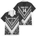 New Zealand Silver Fern Rugby Custom Family Matching Puletasi and Hawaiian Shirt Go Wheel Kiwi Maori Pattern
