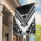 New Zealand Silver Fern Rugby Custom Garden Flag Go Wheel Kiwi Maori Pattern
