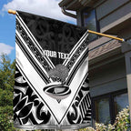 New Zealand Silver Fern Rugby Custom Garden Flag Go Wheel Kiwi Maori Pattern