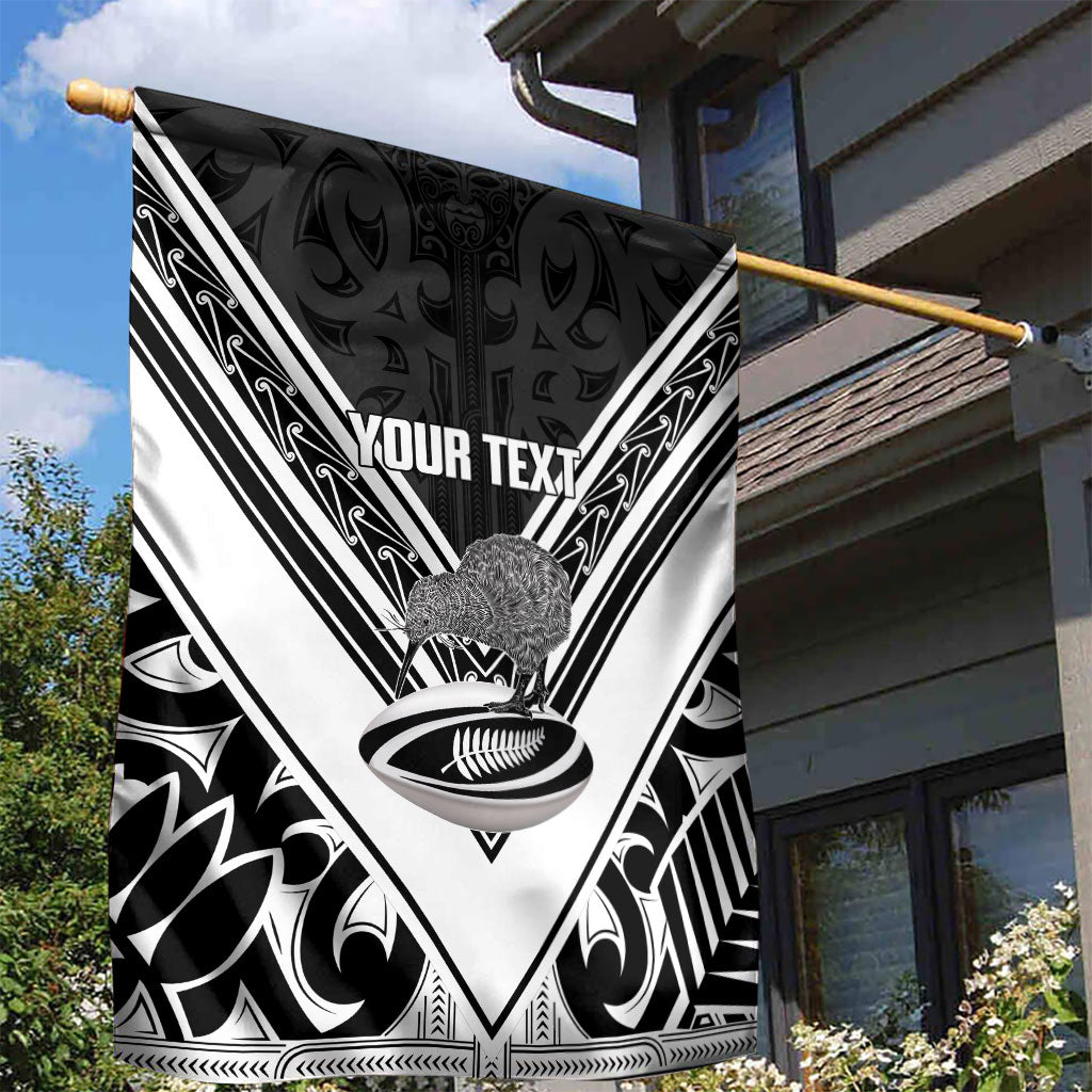 New Zealand Silver Fern Rugby Custom Garden Flag Go Wheel Kiwi Maori Pattern