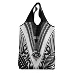 New Zealand Silver Fern Rugby Custom Grocery Bag Go Wheel Kiwi Maori Pattern
