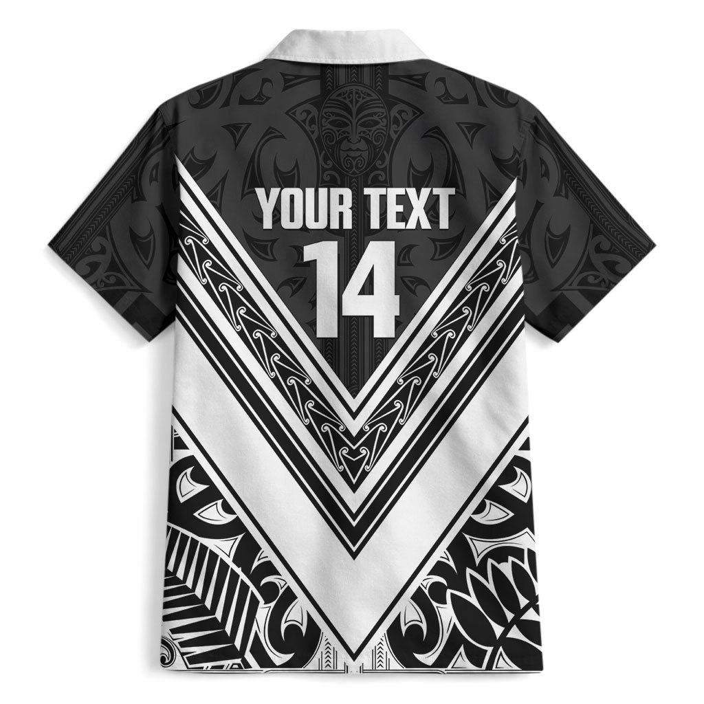 New Zealand Silver Fern Rugby Custom Hawaiian Shirt Go Wheel Kiwi Maori Pattern