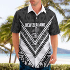 New Zealand Silver Fern Rugby Custom Hawaiian Shirt Go Wheel Kiwi Maori Pattern