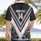 New Zealand Silver Fern Rugby Custom Hawaiian Shirt Go Wheel Kiwi Maori Pattern