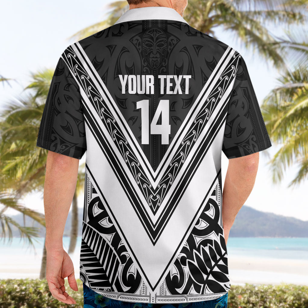 New Zealand Silver Fern Rugby Custom Hawaiian Shirt Go Wheel Kiwi Maori Pattern